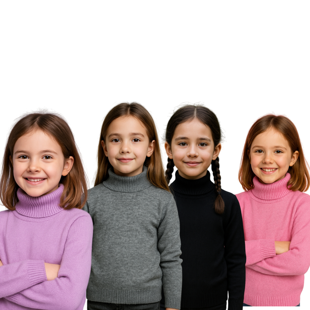 Blusa de lã gola alta lisa infantil menina sueter/trico/cacharrel menina lançamento do 2 ao 8