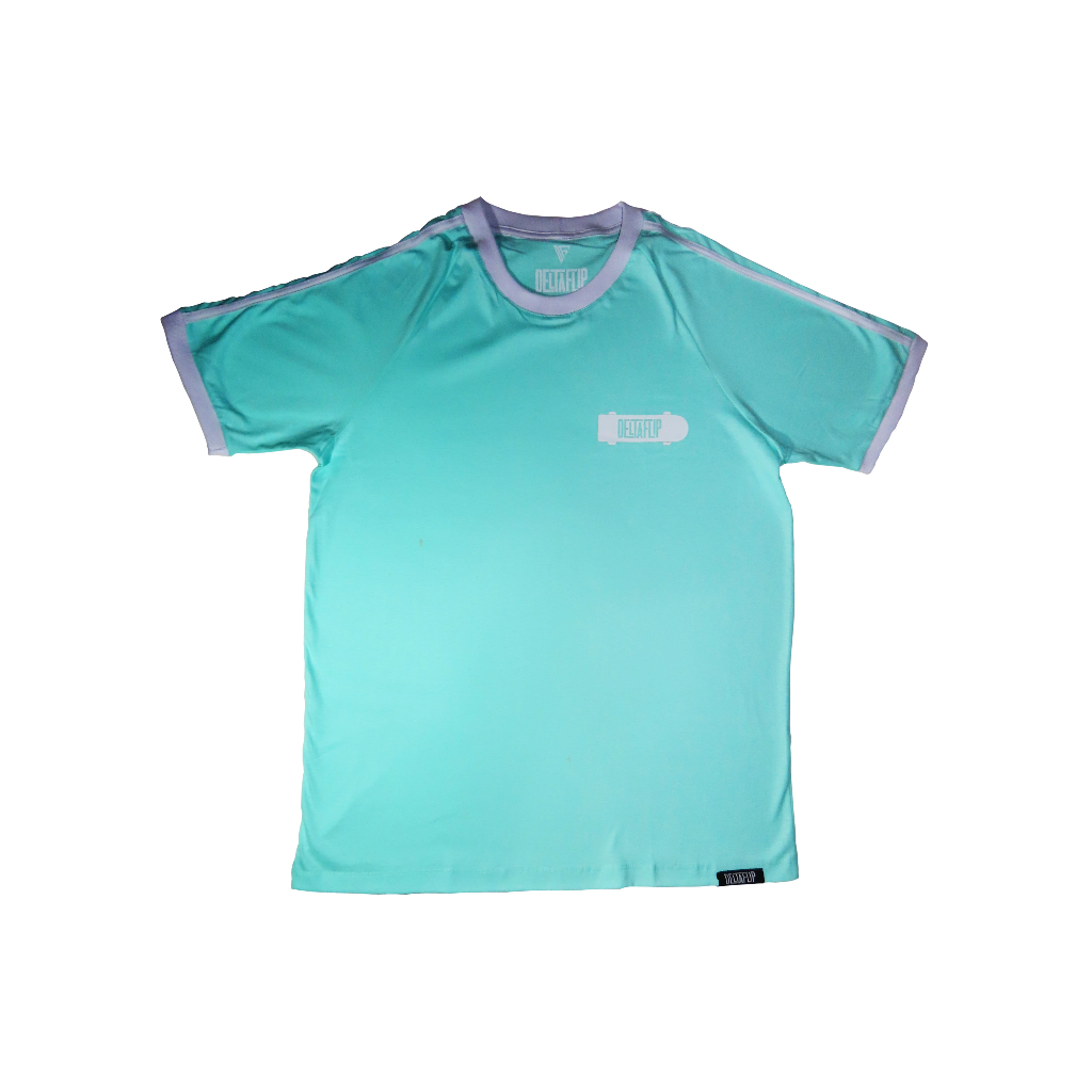 Camiseta oversized streetwear skate listras (verde água) - Deltaflip