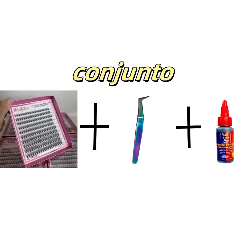 kit super cola30ml+newshow cilios 20pmix+pinca em Oferta na Shopee
