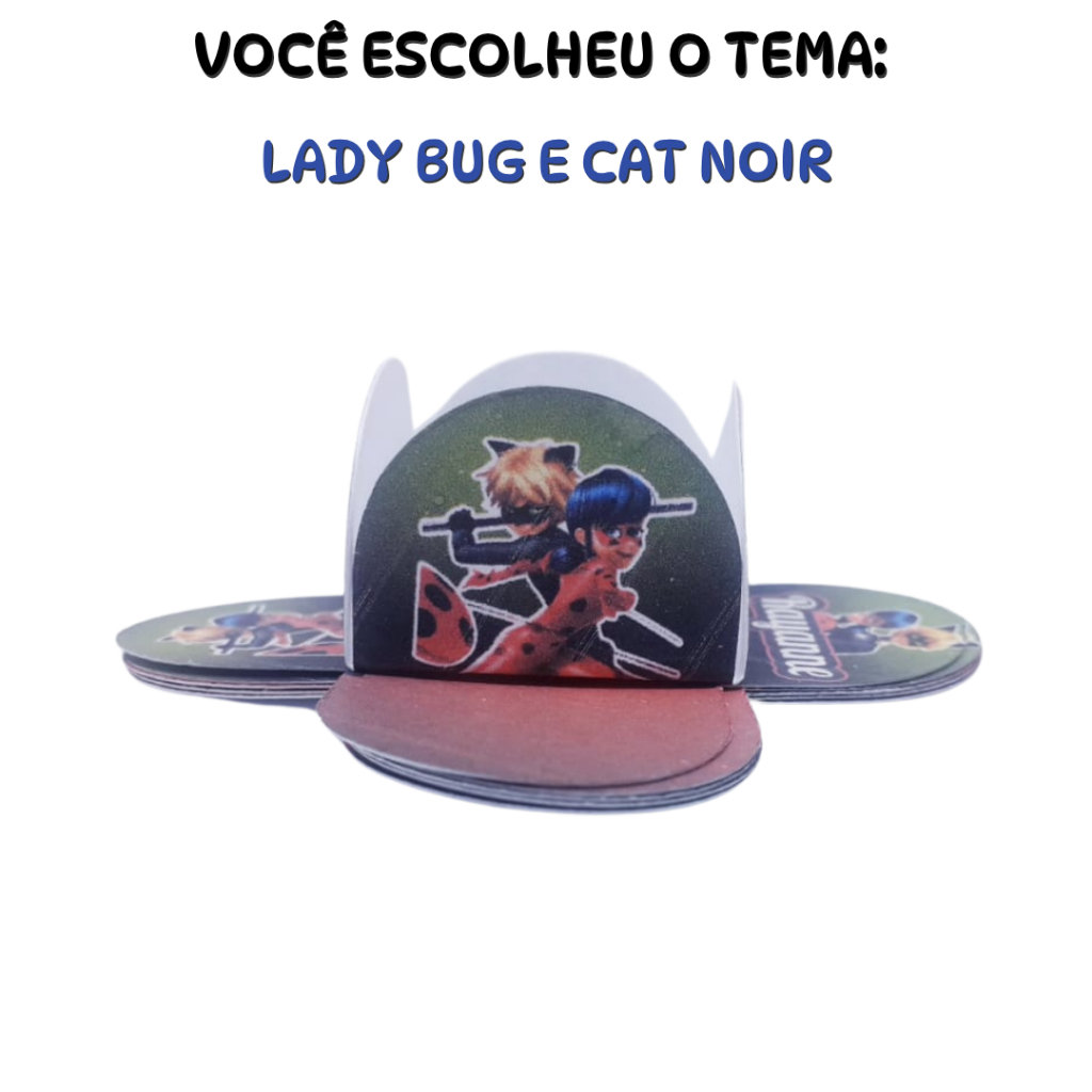 Forminhas personalizadas para doces – Tema Lady Bug e Cat Noir - Lembrancinha Festa Infantil