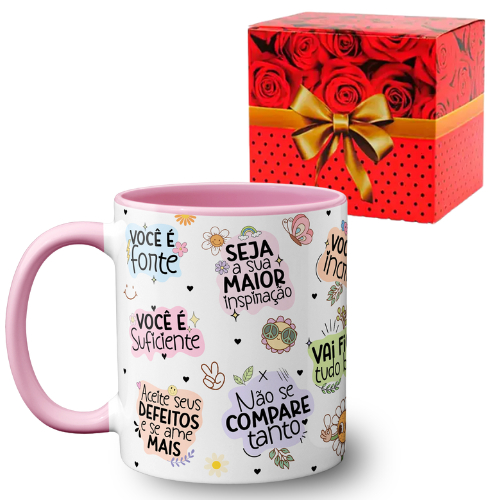 Caneca Motivacional Você É Forte Suficiente Linda Incrível! em Oferta na Shopee
