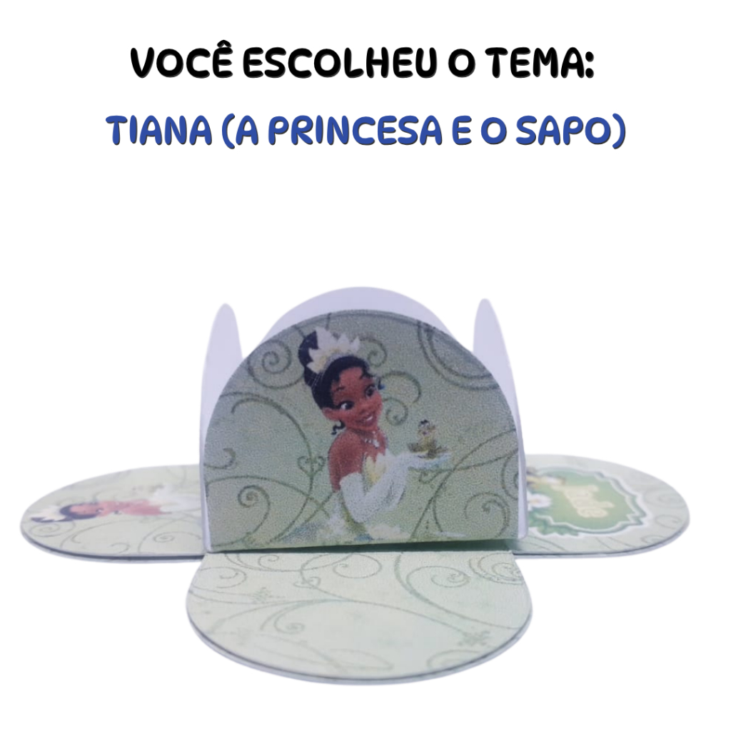 Forminhas personalizadas para doces – Tema Princesa Tiana - Lembrancinha Festa Infantil