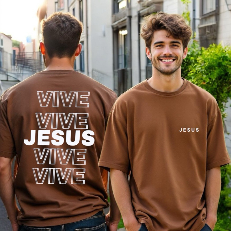 Blusa Oversized Camiseta Jesus Vive Algodão Streetwear Moda Evangelica Verão Masculina Gospel Cristã Unissex Roupa