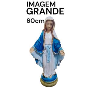 Imagem Nossa Senhora das Graças 65cm grande pintada com tinta automotiva resistente ao desbotamento em Oferta na Shopee