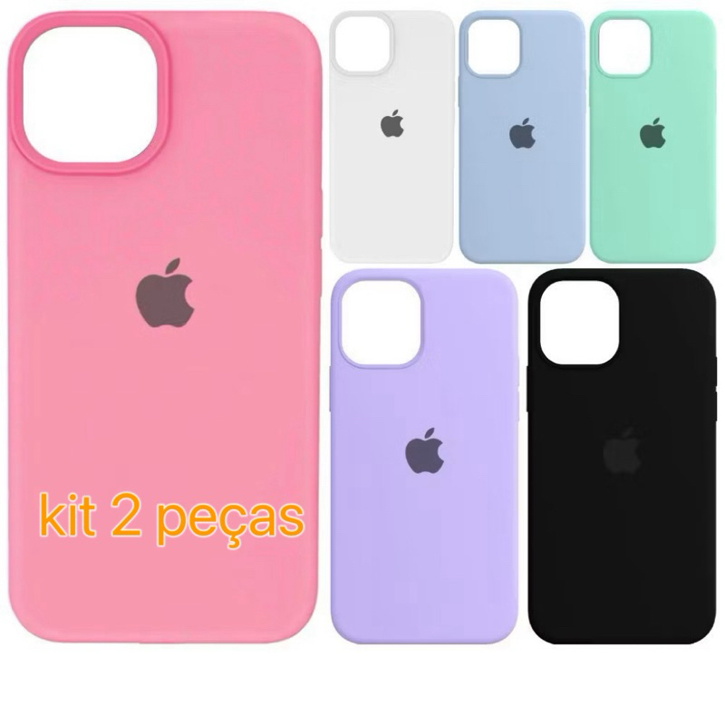 Kit 2 peças capa protetora de silicone de veludo para iPhone 11 11pro 11promax 12 12pro 12promax em Oferta na Shopee