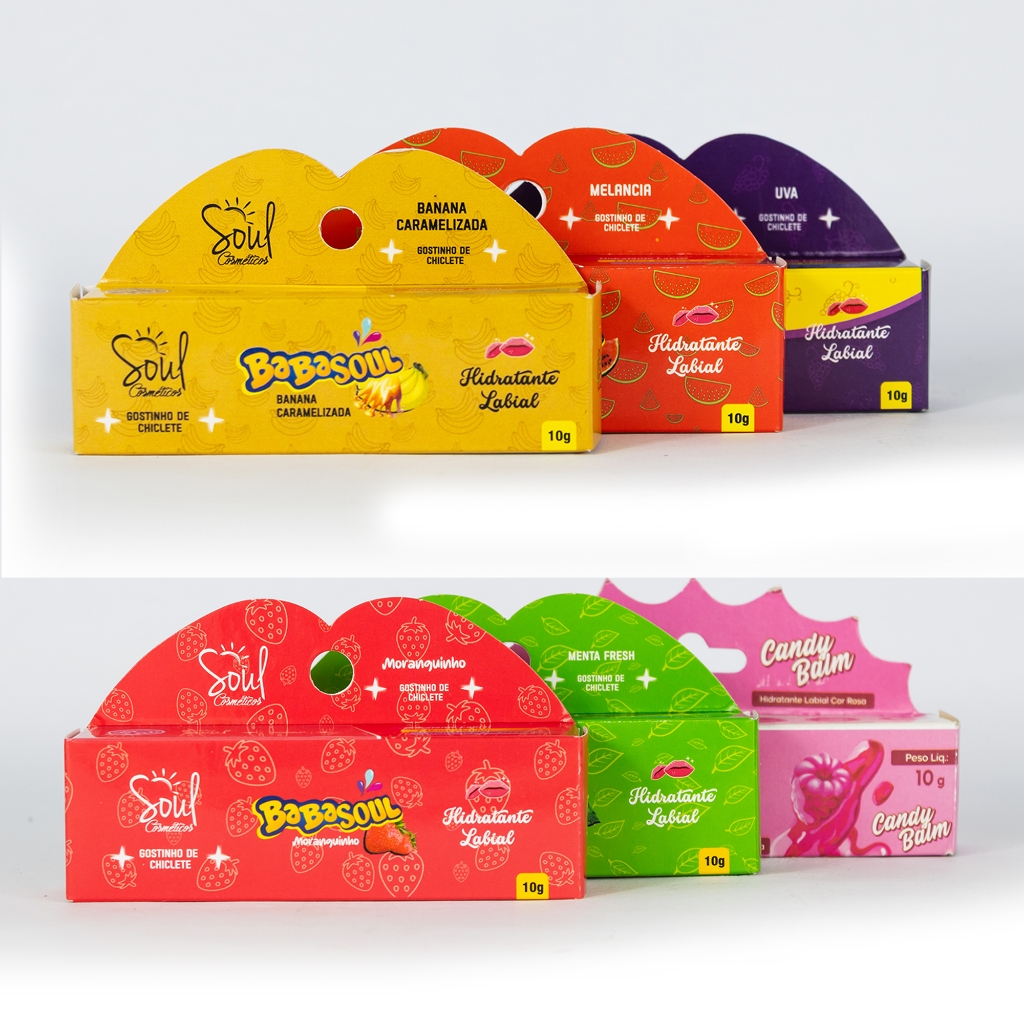 Hidratante Labial Babasoul Carmed Lipgloss Sabores Kit Hidratação Intensa Brilho Leve em Oferta na Shopee