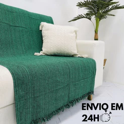 Manta Para Sofá ou Cama Luxo Gigante 210x120 Tipo Capa de Sofá Protetora 100% Algodão Decorativa