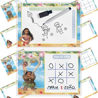 20,30,40,45 Kit's LEMBRANCINHA LOUSA MÁGICA JOGO DA VELHA QUADRO BRANCO INFANTIL TEMA Moana Ou Outro em Oferta na Shopee