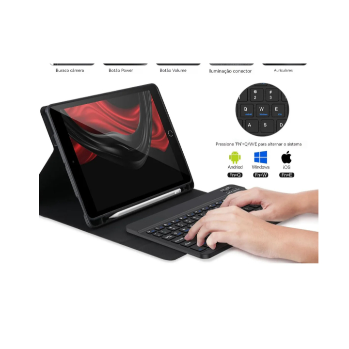 Capa Com Smart Keyboard Para iPad Air 4/5 10,9 Polegadas