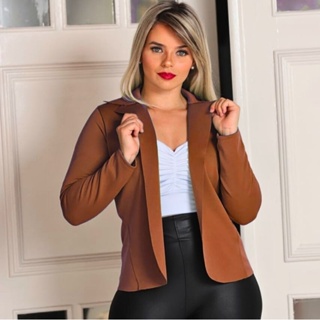 Blazer de Neoprene  Feminino - Terninho Social (Varias Cores) em Oferta na Shopee