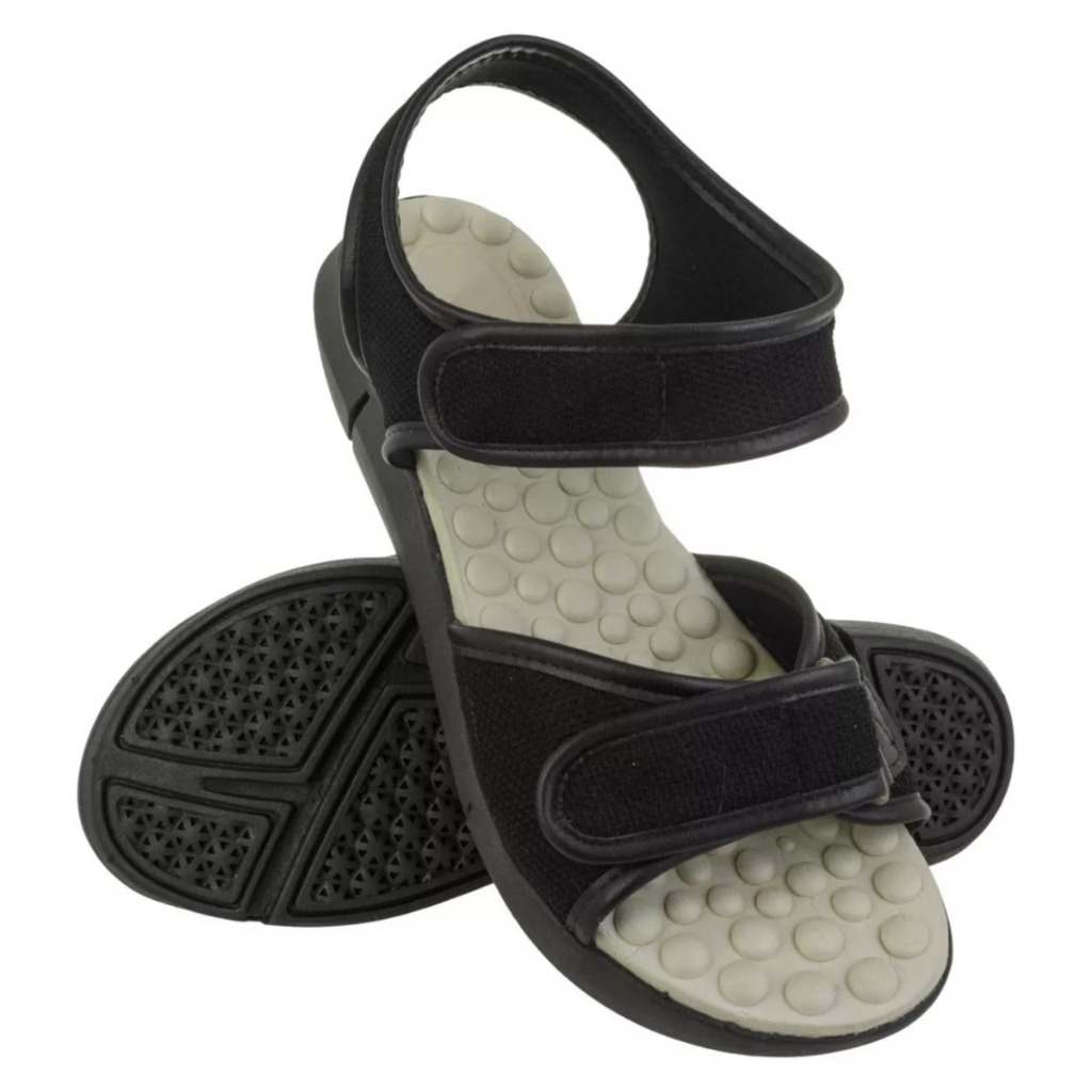 Sandália Regulagem Feminina Velcro Ortopédica Macia Ultraconforto Massageadora Confortável