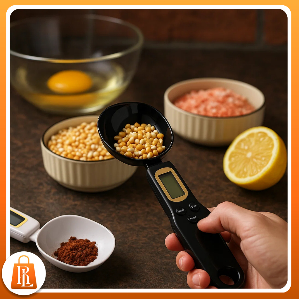 Balança Colher Digital LCD Medidor Alta Precisão Pega Ração Dosador Pet Cozinha Alimentos Receitas