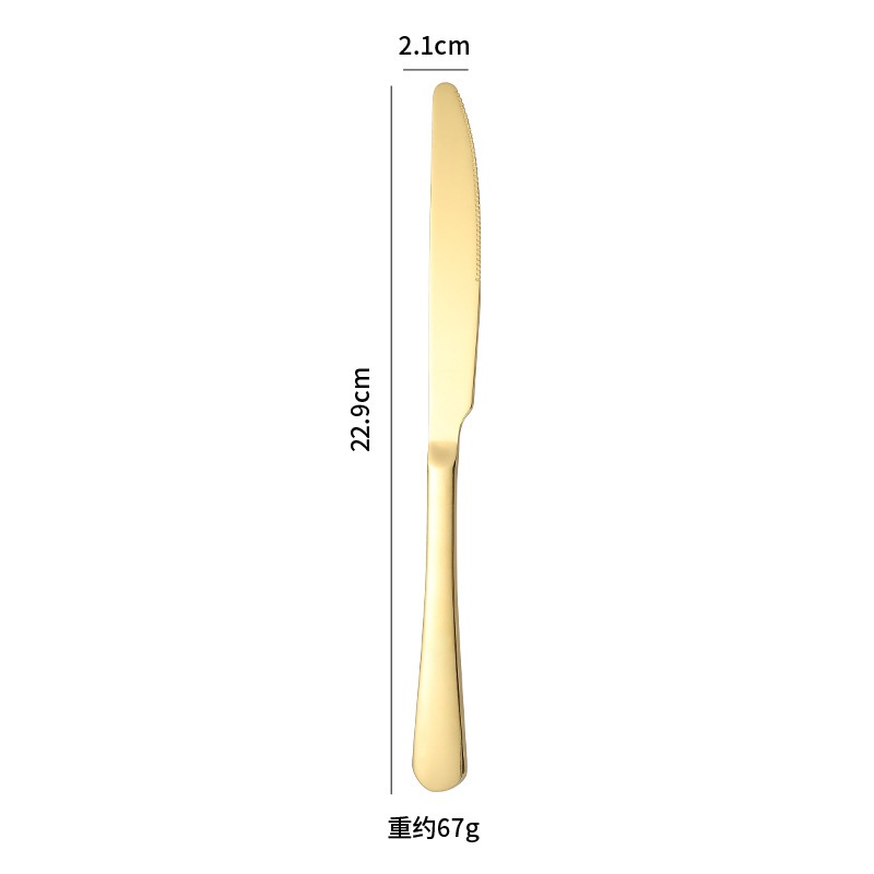 Kit 30 Faca Talheres Aço Inox Posta Faca Dourado Stainless Steel Linha Luxo Bife Faca - Envio Já