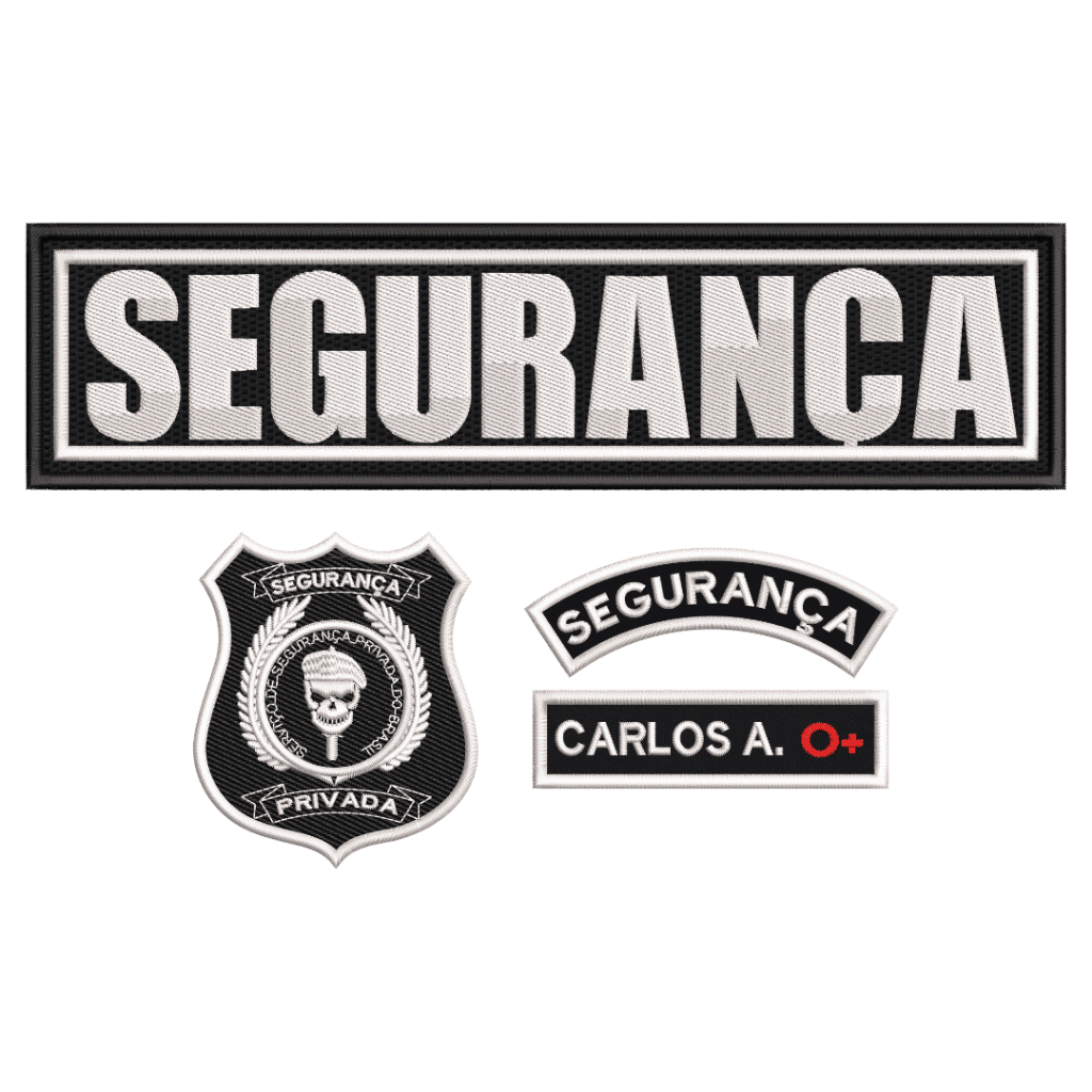 Kit Patch Segurança Privada Bordado  Tarjetas Personalizadas  Brasão  Com Termocolante ou P Costura
