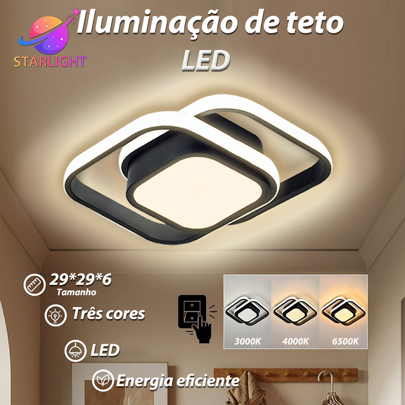 Lustre de abajur sala teto tricolor Lustre moderno Lustre LED Design moderno para corredor, sala de estar, quarto, cozin