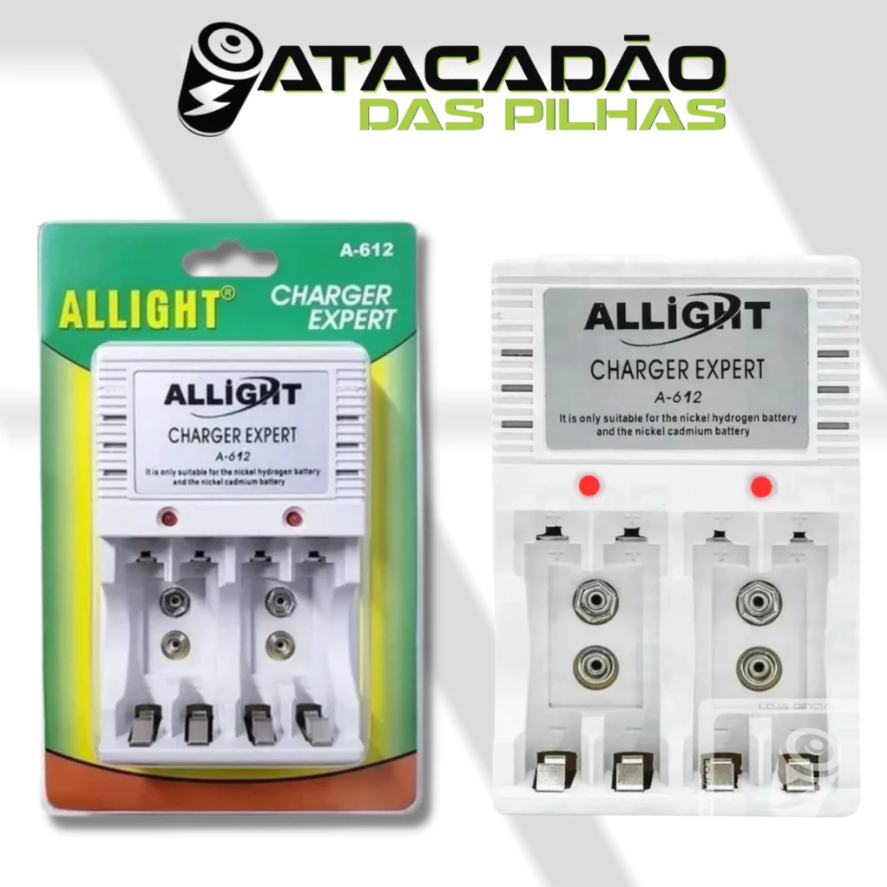 Carregador De Pilha E Bateria Aa/aaa/9v Recarregável Bivolt
