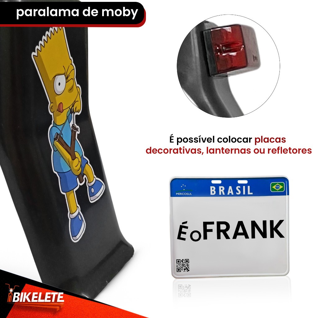 Detalhes do Banco Mobilete Preto Paralama Xr Para Bicicletas Aro 20 E 24