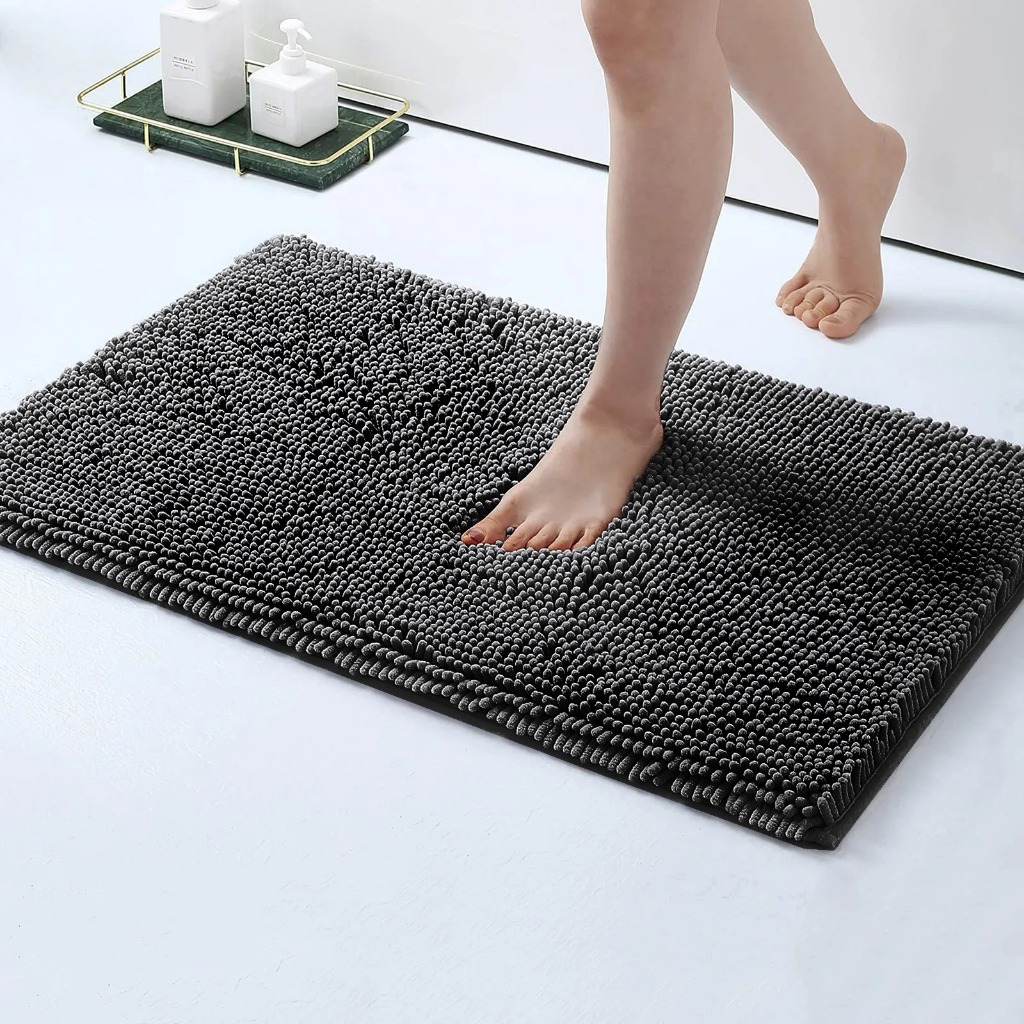 Kit Tapete de Banheiro 40x60 Antiderrapante Microfibra Bolinha Macarrão