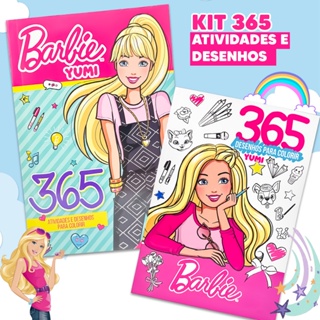 Kit 2 Livro Infantil 365 Desenhos Meninas Livro De Pintura Desenhos Para Colorir Rosa + 365 Atividades Meninas Barbie em Oferta na Shopee