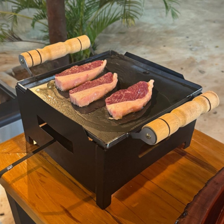 Chapa A Álcool Bistequeira Rechand Em Ferro Churrasco