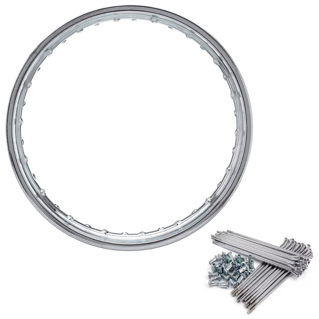 Aro 18 Dianteiro + Jogo Raio Cromado 4mm CG Titan Fan 125 150 160 Start Ybr Freio Tambor ou Disco