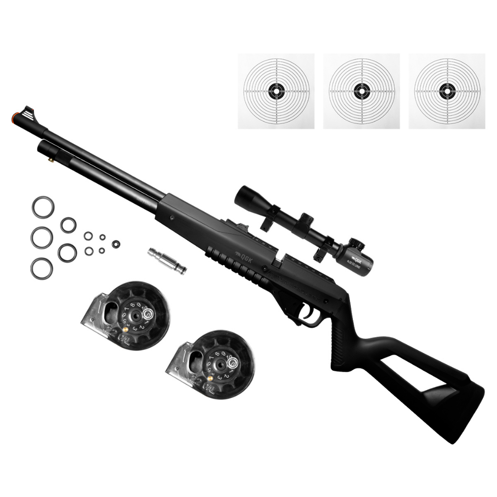 CARABINA PRESSÃO PCP G850 5,5MM QGK + LUNETA 4X32EG + ALVOS em Oferta na Shopee