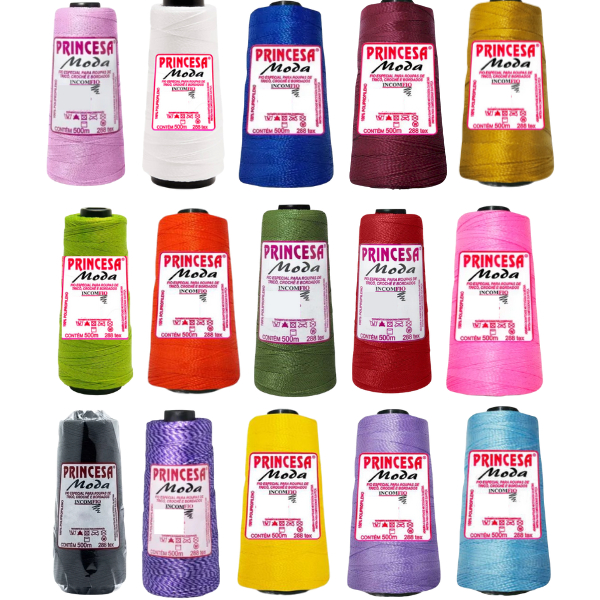 Kit 15 Linha Princesa Moda 500 Metros Incomfio Crochê Tricô Box Braid Trança Cabelo Bordado Moda DIY em Oferta na Shopee