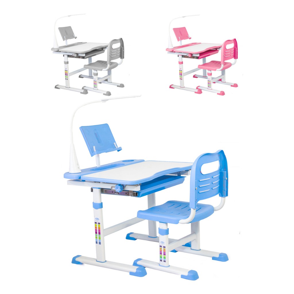 Mesa Cadeira Infantil Escolar C/porta Tablet E Luminaria Regulagem de Altura - Cresce com seu filho!