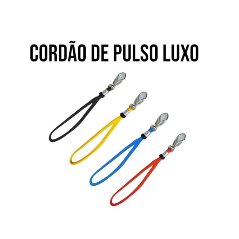 01 Cordão fixador de Apito Chave Pulso Mosquetão Luxo Sortido