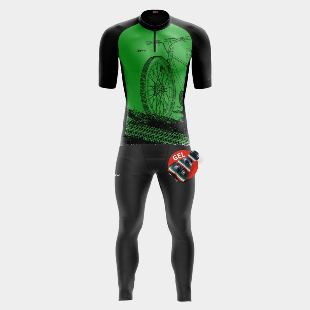 Conjunto Ciclismo Masculino Bike Pedal Camisa Pro Calça Forro Acolchoado Gel Inverno Frio Ciclistas