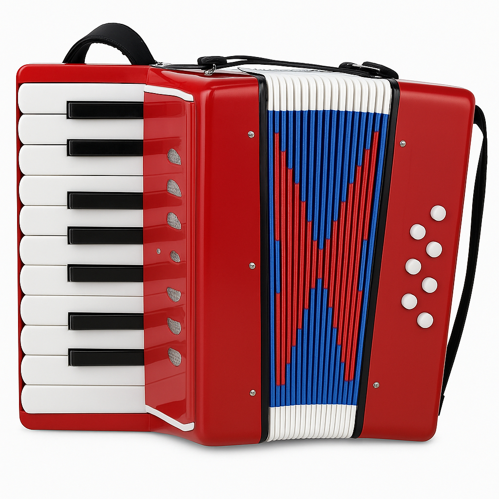 Sanfona Acordeon Infantil Maxmidia Semi Profissional 8 Baixos Grande Cor Vermelho