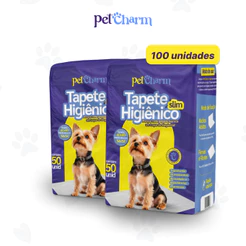 Tapete Higiênico PetCharm Slim -Tamanho 50cm x 60cm - Pacote com 100 unidades Para Cachorros
