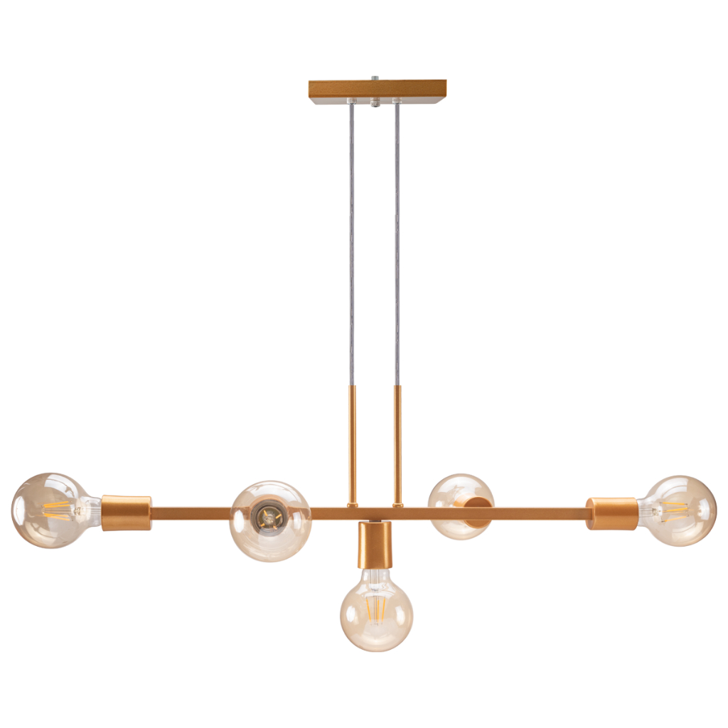 Luminária de Teto Pendente Tazza 5 lâmpadas Retangular Industrial (Estilo Jabuticaba)
