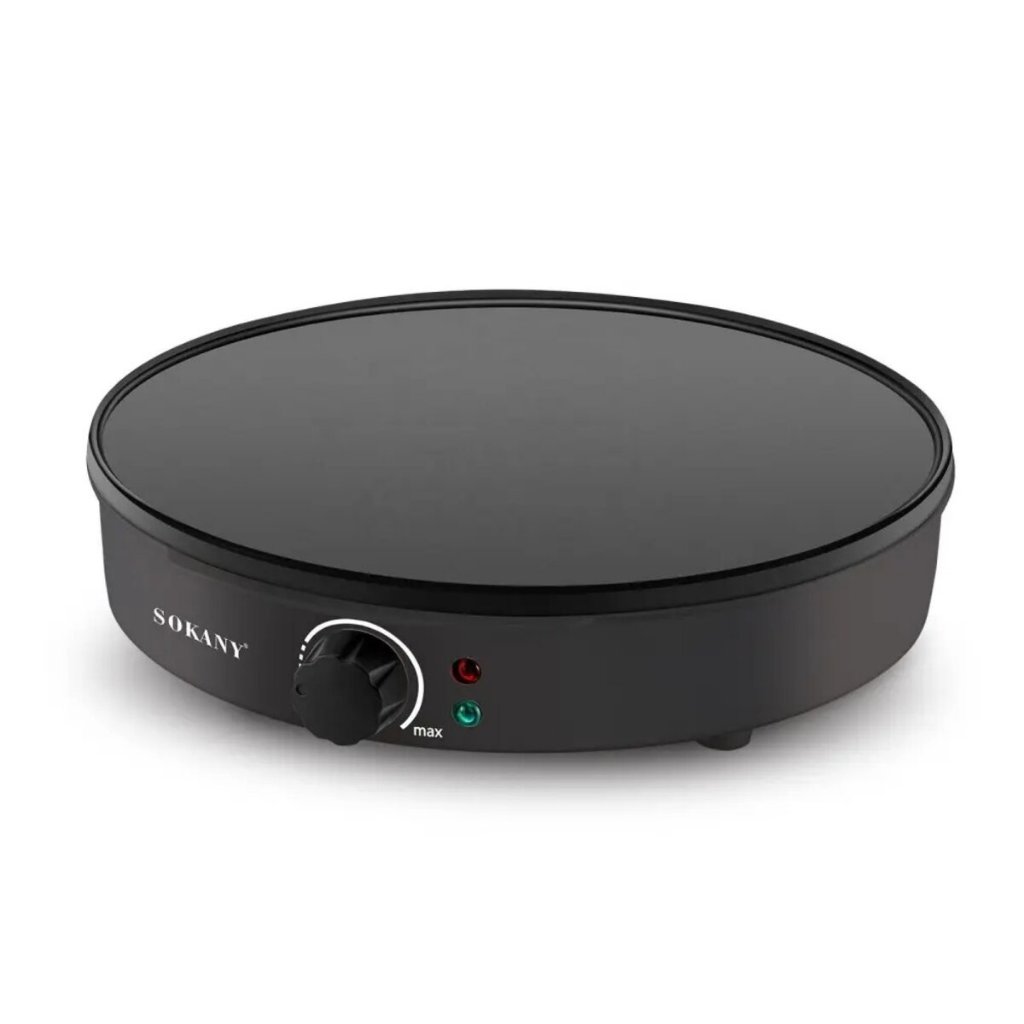 Crepeira Panquequeira Omeleteira 1000w 110v Teflon Antiaderente Com Espatulas Aquecimento