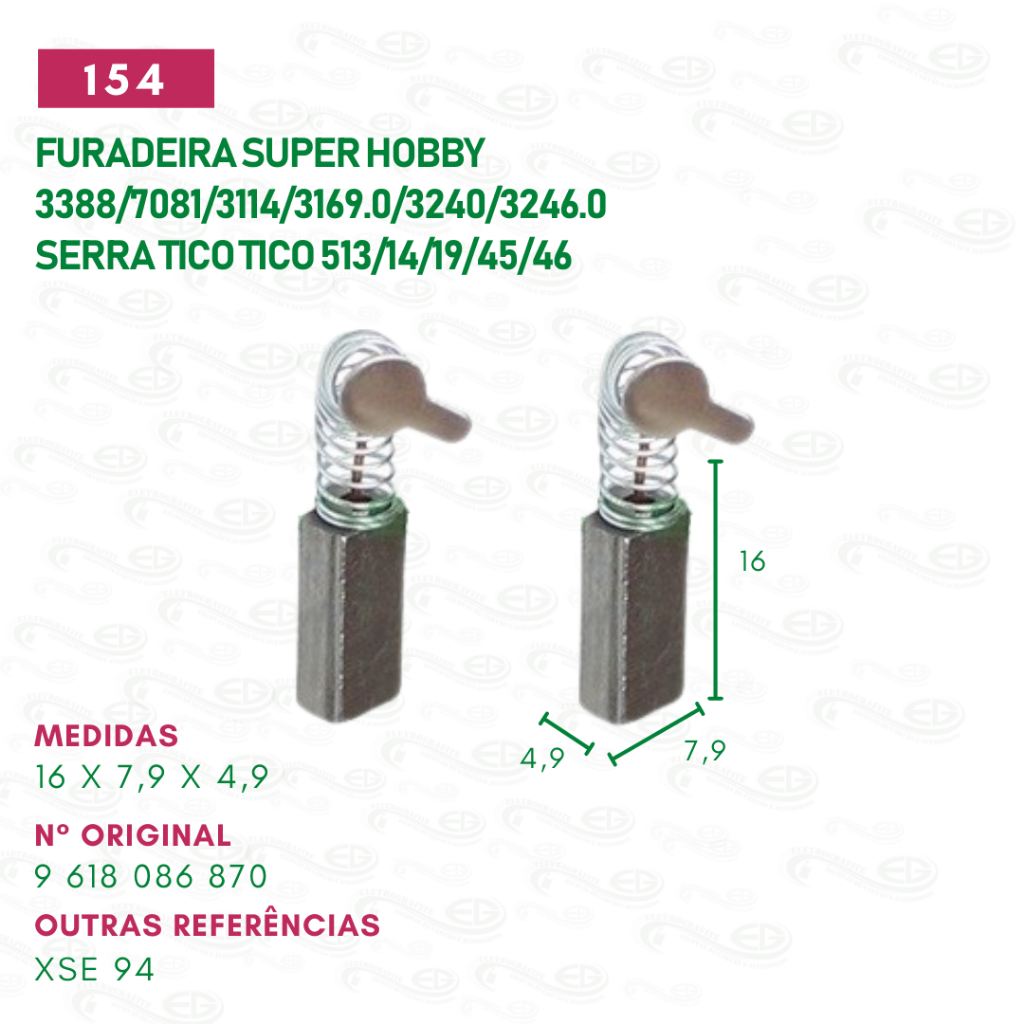 Escovas de carvão para furadeira super hobby 3114/3240/42/46/serra tico tico skil 513/14/19/45/46