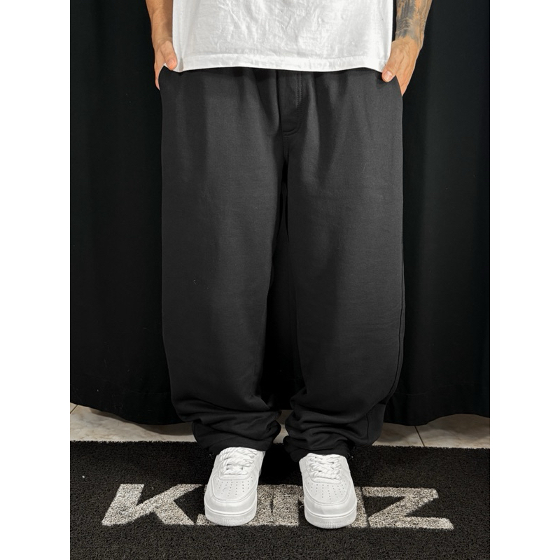 Calça Moletom Baggy Preta em Oferta na Shopee