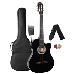 Violão Elétrico Giannini start nylon NF-14 CEQ BK mais acessórios