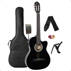 Violão Elétrico Nylon Giannini start NF-14 CEQ BK e acessórios