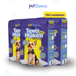 Tapete Higiênico PetCharm Slim -Tamanho 50cm x 60cm - Pacote com 150 unidades Para Cachorros