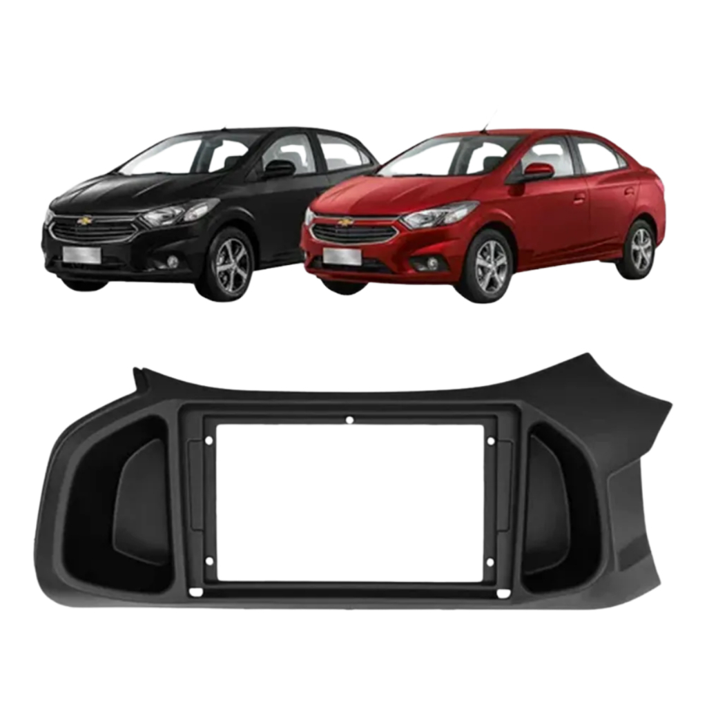 Moldura Painel Multmidia 9 Polegadas Chevrolet Onix Joy Prisma G2 Preto Fosco Fi