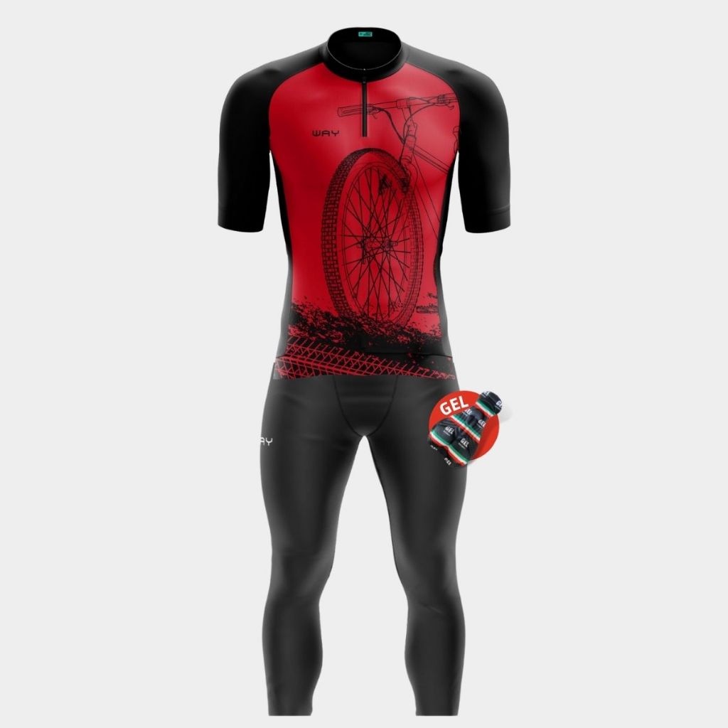 Conjunto Masculino Ciclismo Bike Pedal Camisa Pro Calça Forro Gel Acolchoado Ciclistas Roupa