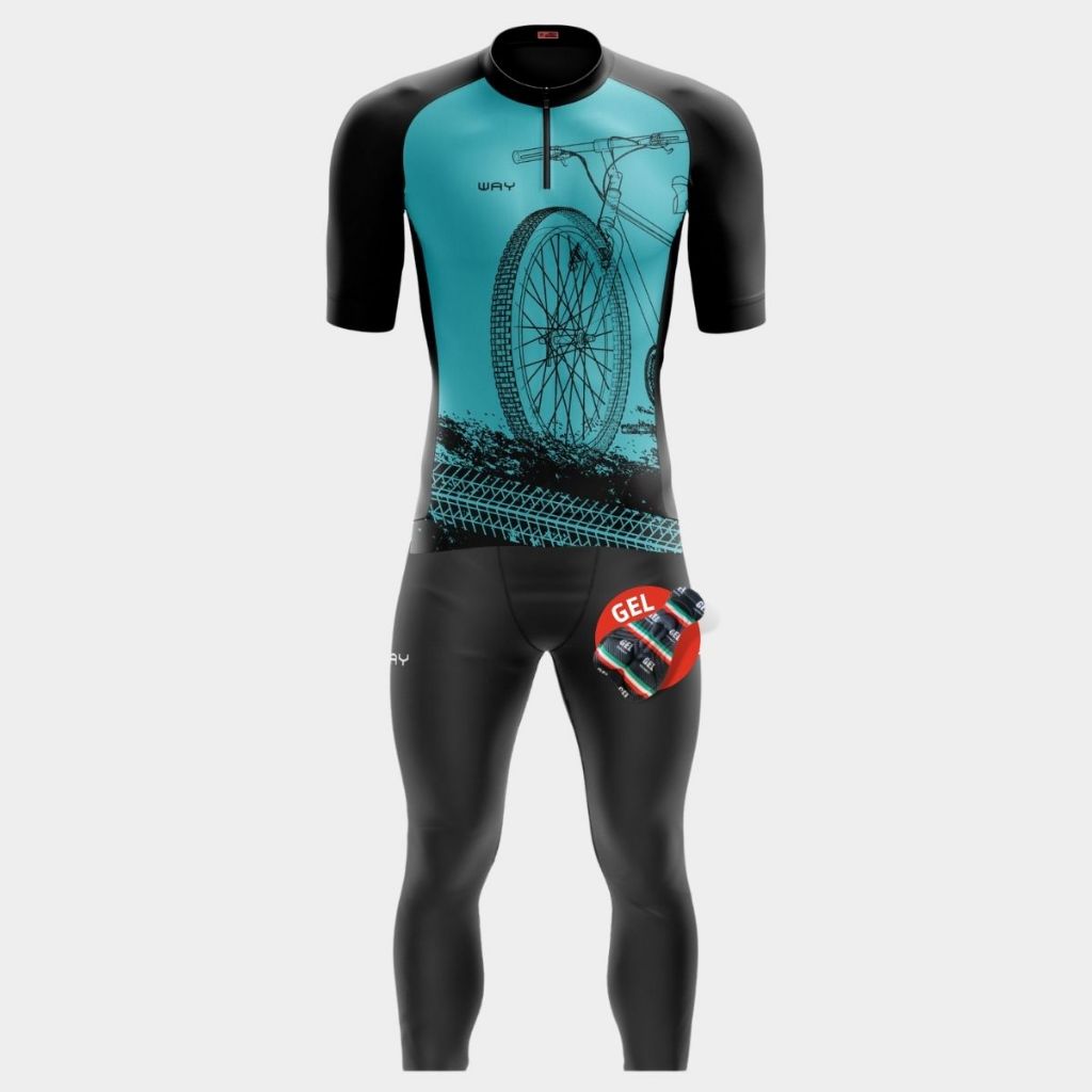 Conjunto Ciclismo Masculino Camisa Pro Calça Homem Forro Acolchoado Gel Bike Pedal Inverno