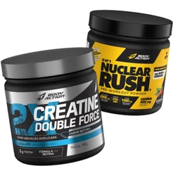 Creatina Double Force 150g + Pré Treino Nuclear Rush 100g - Bodyaction
