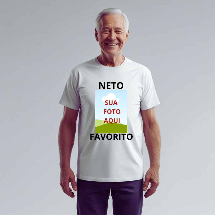 Camiseta Personalizada com Foto - Presente Criativo para Avós | Neto ou Neta Favorita