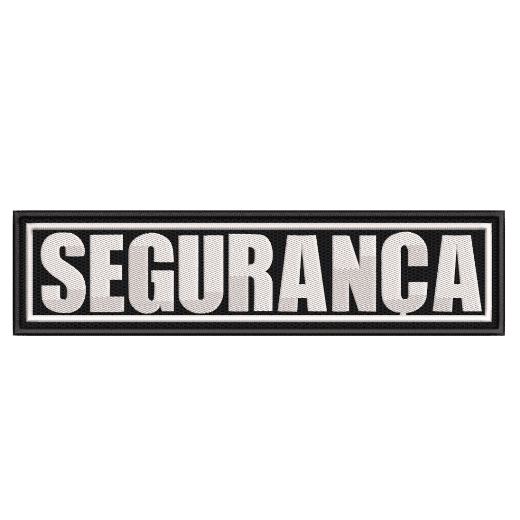 Patch Bordado Tarja SEGURANÇA 20x10cm • Termocolante ou Para Costura • Ideal P/ Uniformes e Coletes