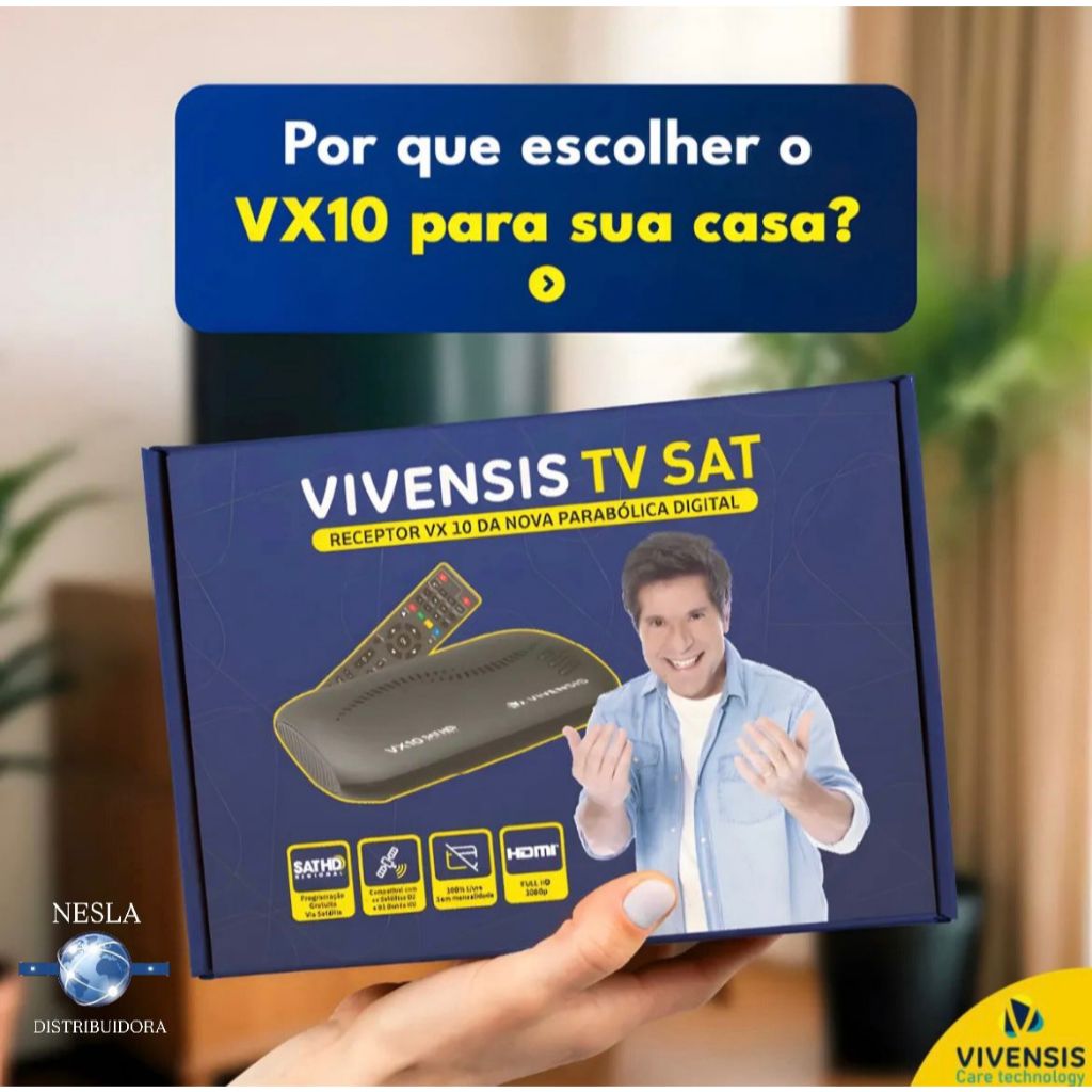 RECEPTOR DE TV VIVENSIS VX10 FULL HD, SAT HD VIA SATÉLITE BIVOLT em Oferta na Shopee