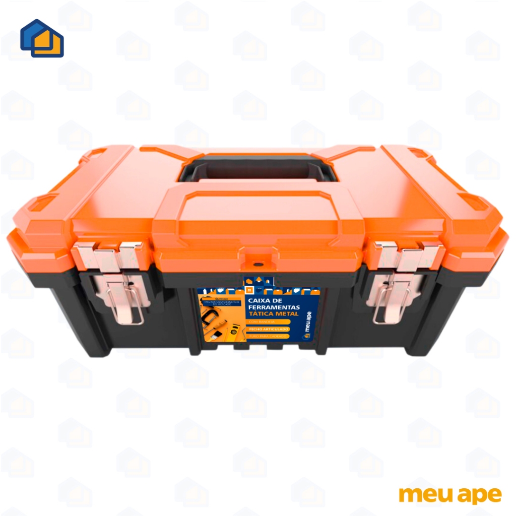 Caixa de Ferramentas Reforçada Fecho Metálico Tática 18.3" Original em Oferta na Shopee