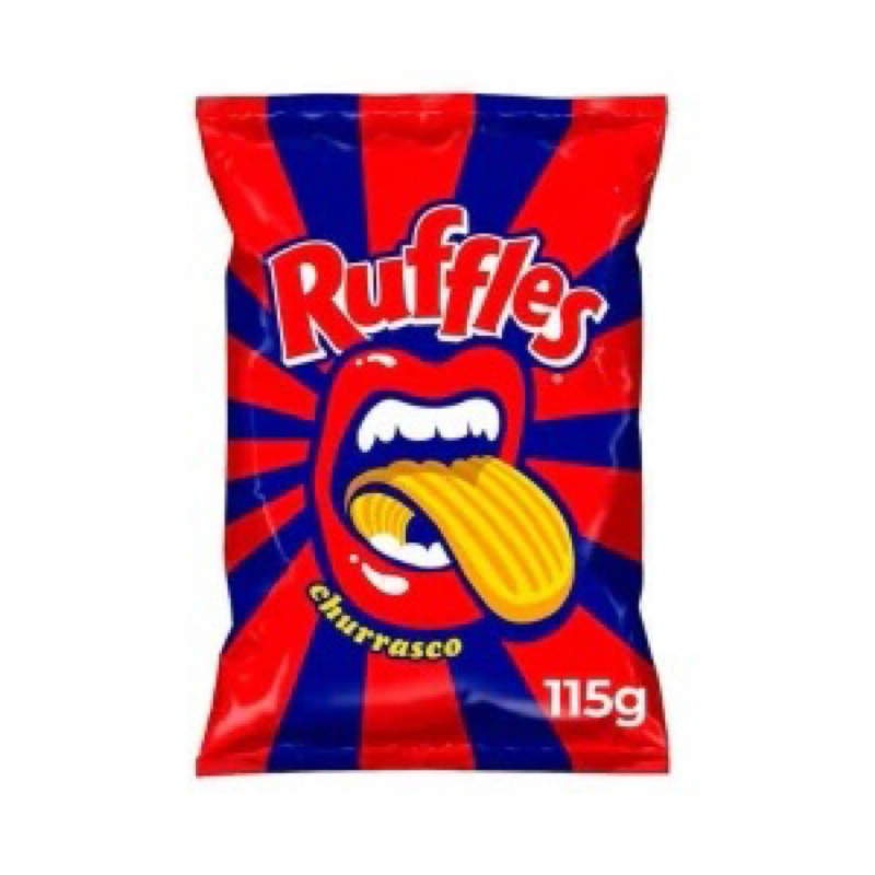 Kit 10 Batata Frita Ondulada Churrasco Elma Chips Ruffles Pacote 115G