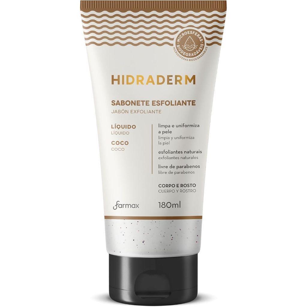Sabonete Liquido Esfoliante Coco Hidraderm 180ml