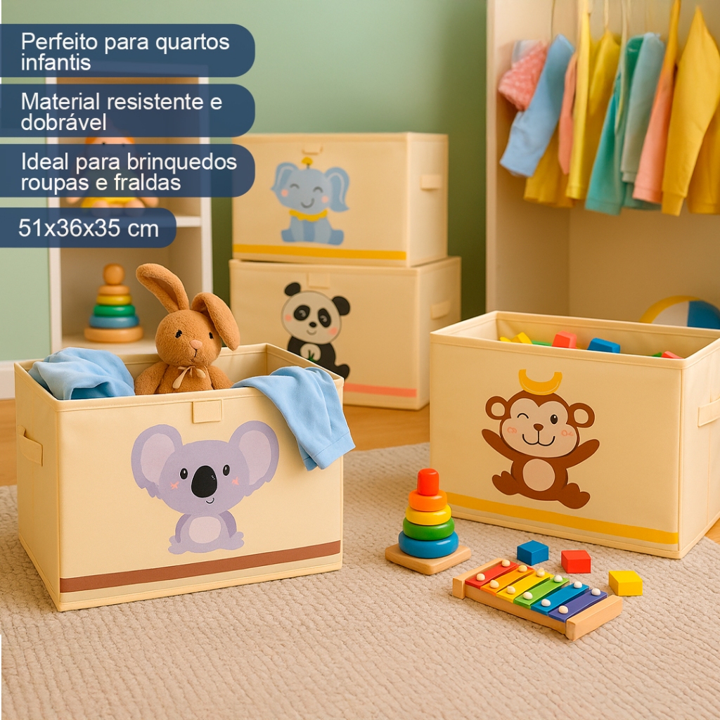 Caixa Organizadora De Brinquedos Oxford- Dolce Home em Oferta na Shopee